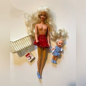 Vintage 1996 Mattel Shopping Fun Barbie and Kelly Dolls Clothing Cart Accessory